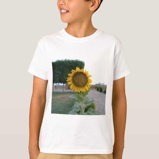 Skriv ut solroskonst t-shirt (Framsida)