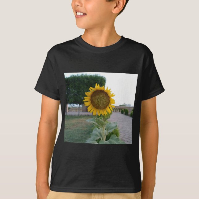 Skriv ut solroskonst tee shirt (Framsida)