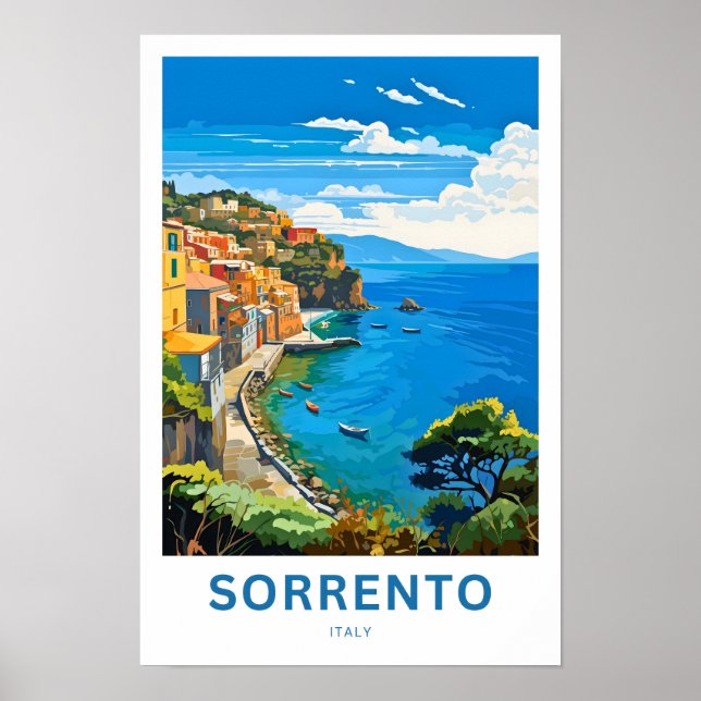 Skriv ut Sorrento Italien Travel Poster (Framsidan)