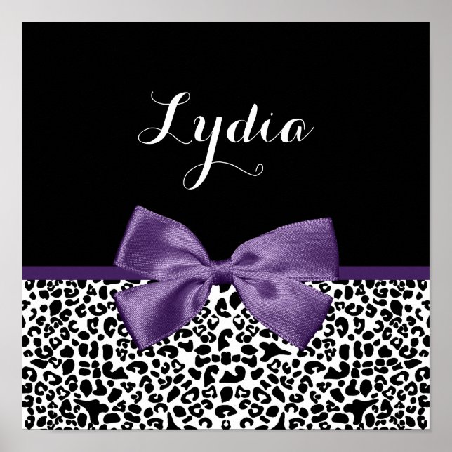 Skriv ut Söt-Lila med Namn Poster (Framsidan)