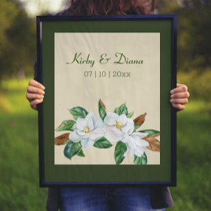 Skriv ut söt Magnolia Bouquet Bröllop Poster
