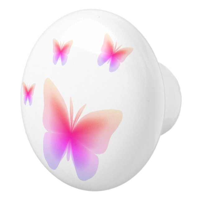 Skriv ut söt Rosa Butterfly Knopp (Höger)