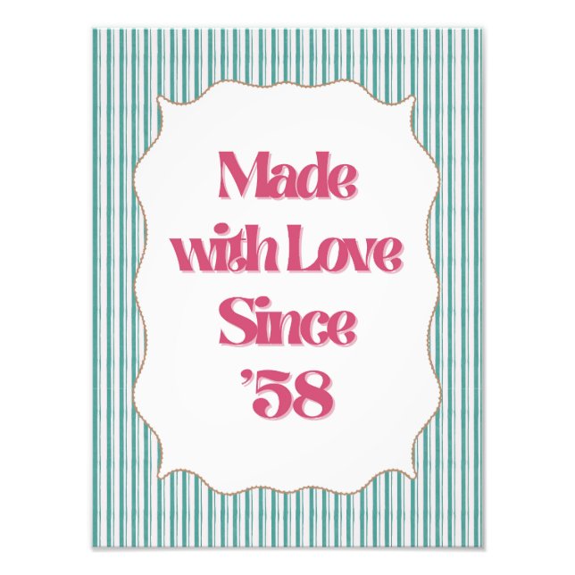 Skriv ut "Söt Snälla" i Retro Girly | Ljusstark Vi Fototryck (Framsidan)