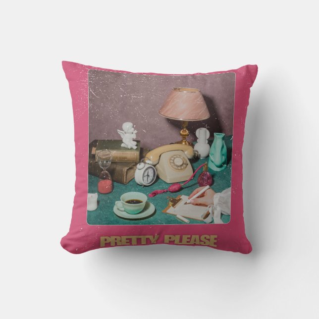 Skriv ut "Söt Snälla" i Retro Girly | Ljusstark Vi Kudde (Framsida)