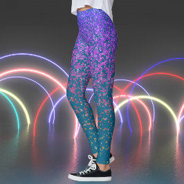 Skriv ut spärrar för blå Grönt Leggings