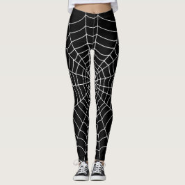 Skriv ut Spindelnätet Halloween Black and White Leggings