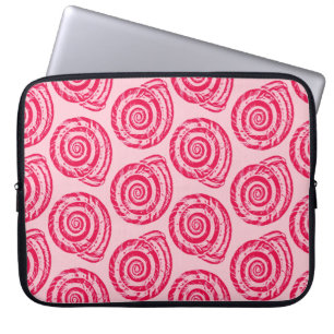 Skriv ut spiral Seashell-block, Rosa av korall och Laptop Sleeve