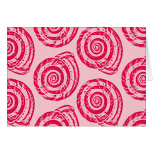 Skriv ut spiral Seashell-block, Rosa av korall och OBS Kort