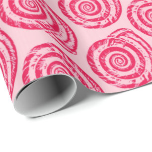 Skriv ut spiral Seashell-block, Rosa av korall och Presentpapper