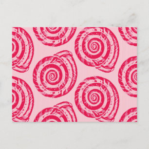 Skriv ut spiral Seashell-block, Rosa av korall och Vykort