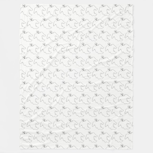 Skriv ut Spooky Ghost Happy halloween Bus eller go Fleecefilt (Framsidan)