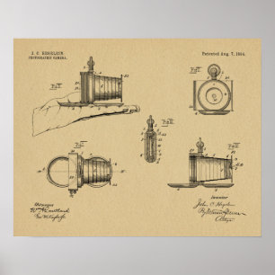Skriv ut Spy Pocket Camera Patent Art Teckning Poster
