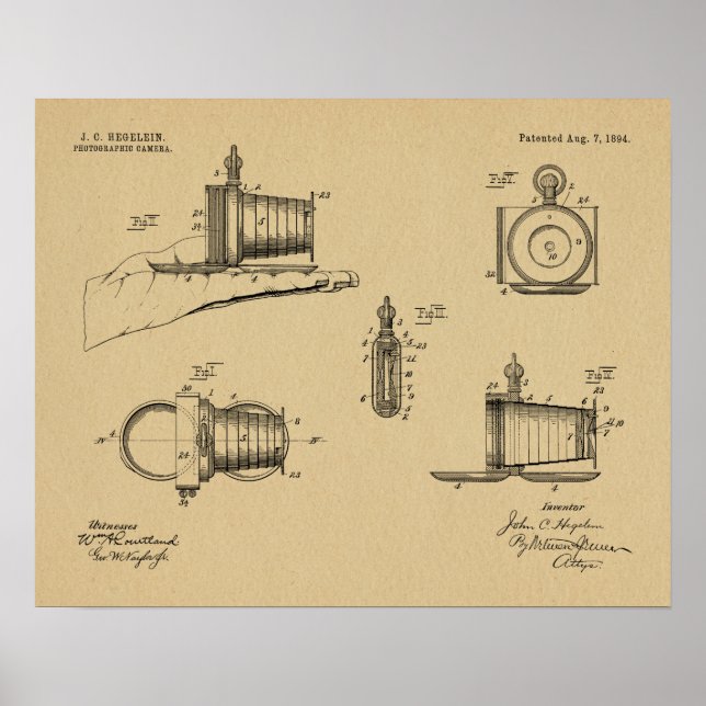Skriv ut Spy Pocket Camera Patent Art Teckning Poster (Framsidan)