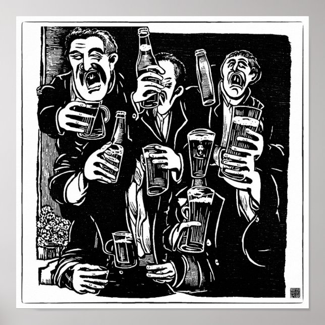 Skriv ut st patrick's day Woodblock Poster (Framsidan)