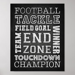 Skriv ut stämpelkrita för FOOTBALL QUOTES Poster