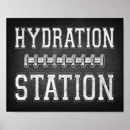Skriv ut STATION-skyltkrita för fotboll Poster