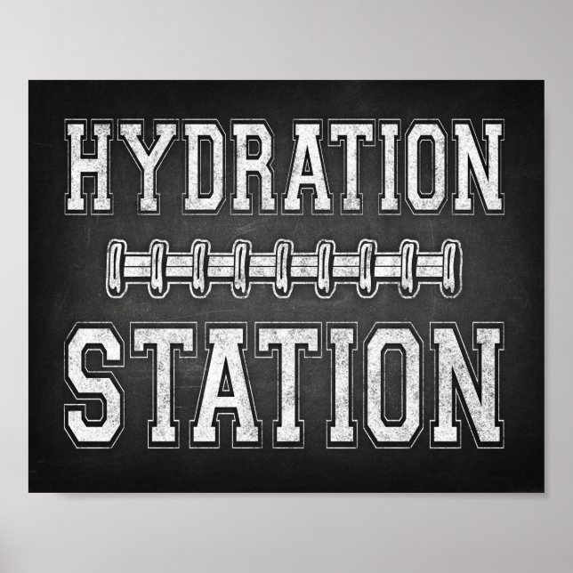 Skriv ut STATION-skyltkrita för fotboll Poster (Framsidan)