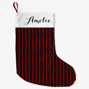 Skriv ut sticka Stockinette Stitch Crafts + Namn Liten Julstrumpa