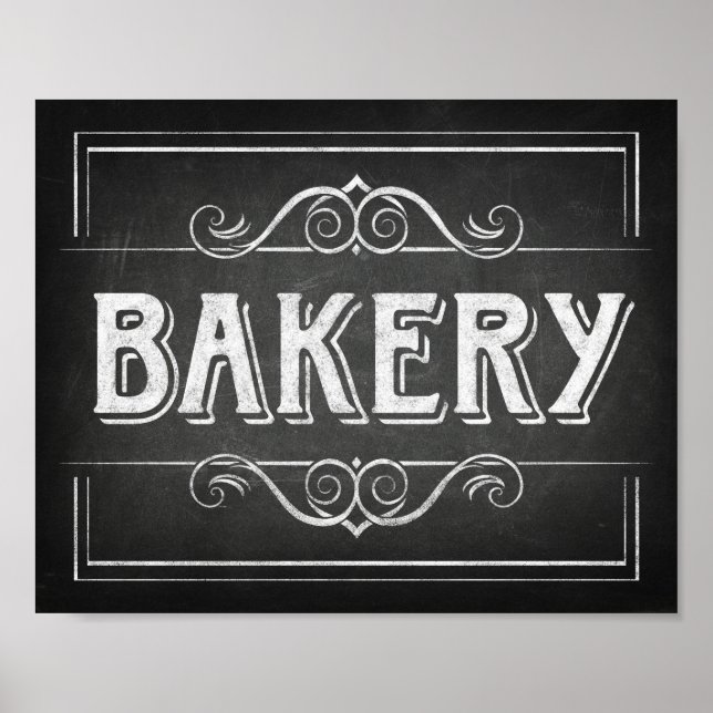 Skriv ut Stil BAKERY-signatur Poster (Framsidan)