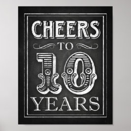 Skriv ut Stil-CHEERS till 10 ÅRS Skriv ut Poster