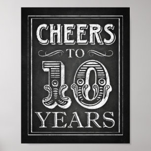 Skriv ut Stil-CHEERS till 10 ÅRS Skriv ut Poster