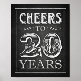 Skriv ut Stil-CHEERS till 20 ÅRS Skriv ut Poster
