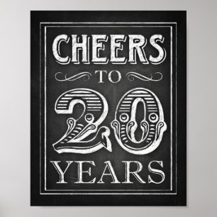 Skriv ut Stil-CHEERS till 20 ÅRS Skriv ut Poster