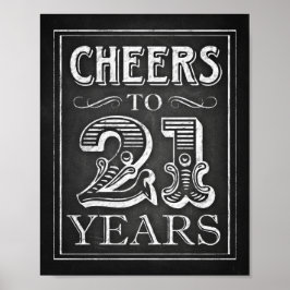 Skriv ut Stil-CHEERS till 21 ÅRS Skriv ut Poster