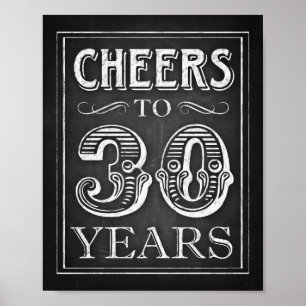 Skriv ut Stil-CHEERS till 30 ÅRS Skriv ut Poster