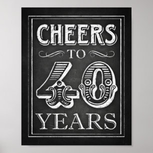 Skriv ut Stil-CHEERS till 40 ÅRS Skriv ut Poster
