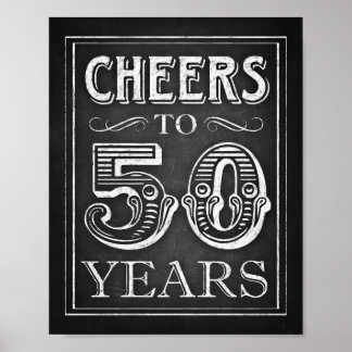 Skriv ut Stil-CHEERS till 50 ÅRS Skriv ut Poster