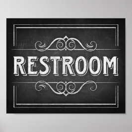 Skriv ut Stil-RESTROOM-tecken Poster