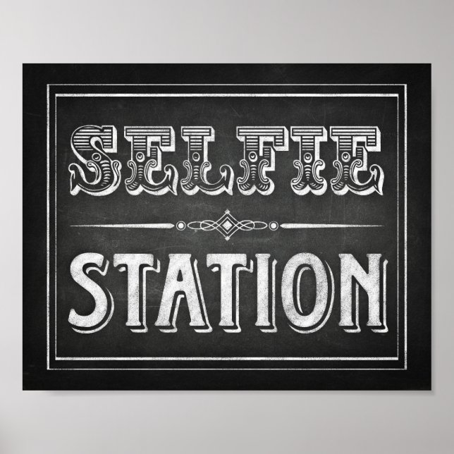 Skriv ut Stil SELFIE STATION Poster (Framsidan)