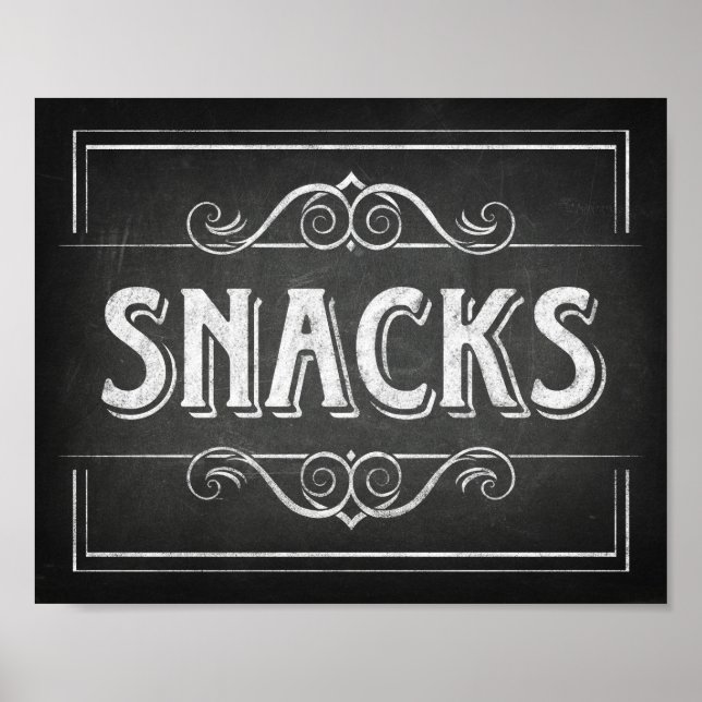 Skriv ut Stil SNACKS-signatur Poster (Framsidan)