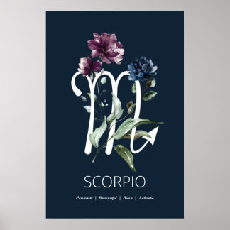 Skriv ut Stjärntecken av Scorpio Zodiac Poster