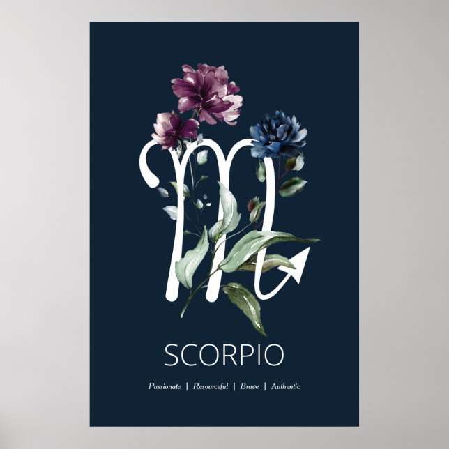 Skriv ut Stjärntecken av Scorpio Zodiac Poster (Framsidan)