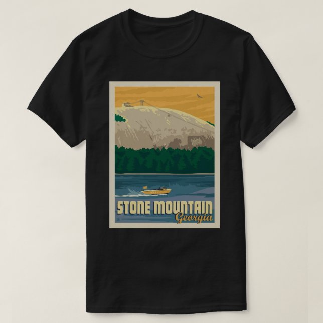 Skriv ut Stone Mountain Georgia Metall T Shirt (Design framsida)