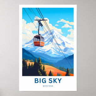 Skriv ut stora Himlar Montana Travel Poster