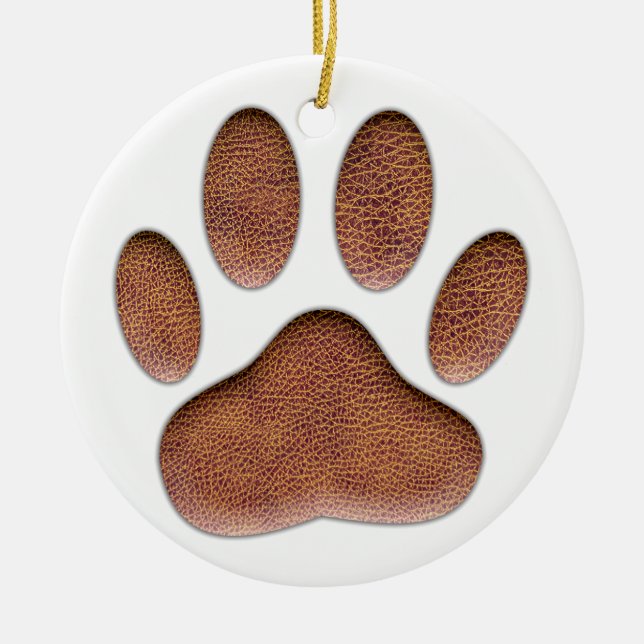 Skriv ut Struktur Hund Paw Julgransprydnad Keramik (Framsidan)