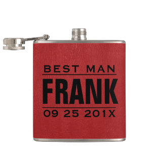 Skriv ut Struktur i Groomsman Gifts-Red Faux Leath Fickplunta