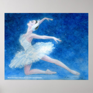 Skriv ut svan Sjö Ballet Art Poster