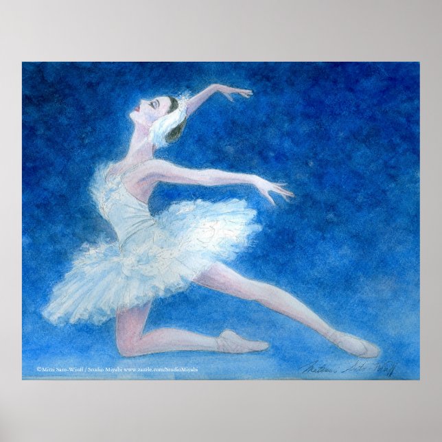 Skriv ut svan Sjö Ballet Art Poster (Framsidan)