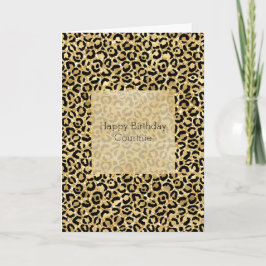 Skriv ut svart Guld Glitter Leopard Kort