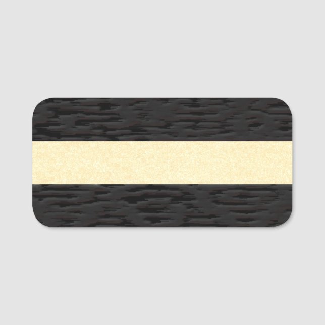 Skriv ut svart läder Struktur Namnbricka (Framsida)