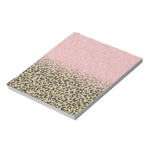Skriv ut svart leopard för elegant Ro Guld Glitter Anteckningsblock