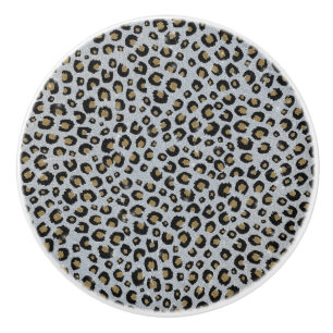 Skriv ut svart leopard silver Guld Glitter Knopp