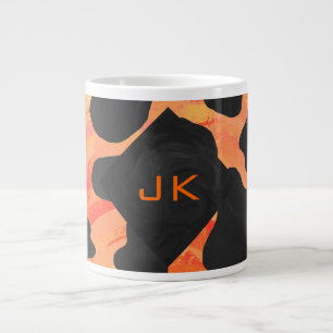 Skriv ut svart och Orange i monogram Jumbo Mugg