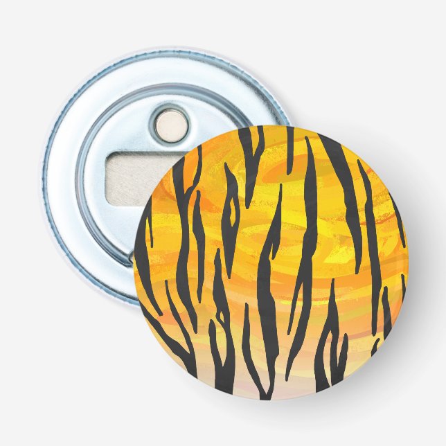 Skriv ut svart och Orange i tigerbläck Flasköppnare (Framsidan)