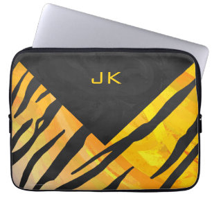 Skriv ut svart och Orange i tigerbläck Laptop Fodral