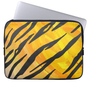 Skriv ut svart och Orange i tigerbläck Laptop Sleeve